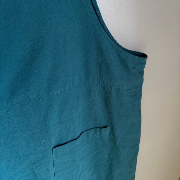 Women's 3X Teal 100% Cotton Lightweight Overalls Boho Hippie Comfort Colorful - Picture 6 of 10